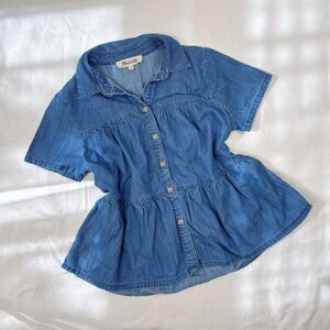 madewell | size xs | chambray peplum blouse